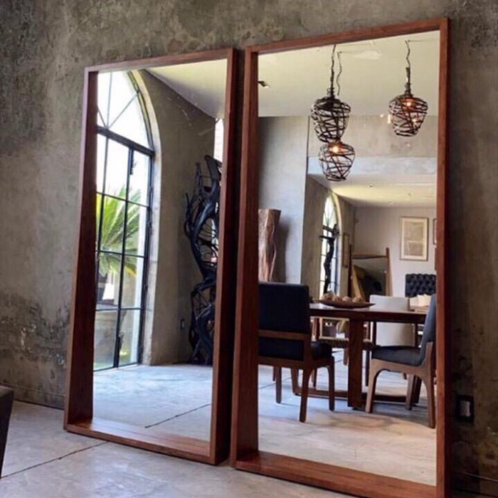 Espejo de Madera de Cuerpo Completo color Roble Nogal