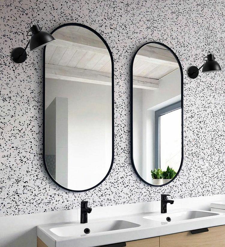 Espejos Ovalados con marco Metalico para Baño y Tu Hogar